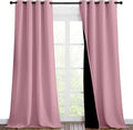 NICETOWN Crystal Pink Full Shade Curtain Panels, Pair of Thermal Insulated & Energy Efficiency Blackout Curtains for Living Room Windows, Lined Silky Performance Window Dressing (46" Wide x 90" Long) by NICETOWN
