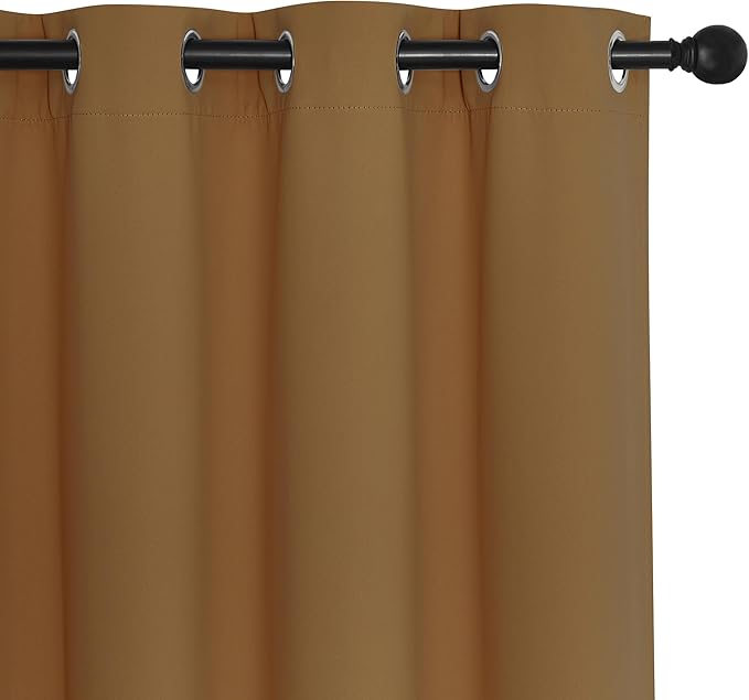 NICETOWN Blackout Sliding Glass Door Curtains, Room Darkening Thermal Insulated Curtains for Living Room Bedroom, Extra Wide Window Drapes, 1 Panel, W80 x L118, Gold Brown - Image 7