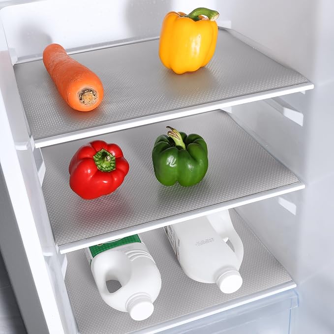 Light Gray Shelf Liners for Kitchen Cabinets Non Adhesive Drawer Liner for Bathroom Waterproof Refrigerator Liners for Shelves Fridge Plastic Mats Cabinet Cupboard Liner 11.8 x 393.7 Inches - Image 5