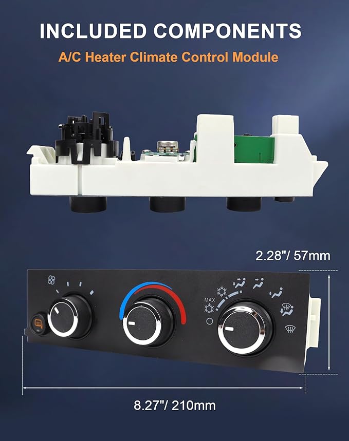 Flecto Manual Climate Control Module AC Heater Panel Compatible with Chevrolet Express & GMC Savana Van 2001-2021 Replaces OEM 15773679, 84793088, 599-294 - Image 6