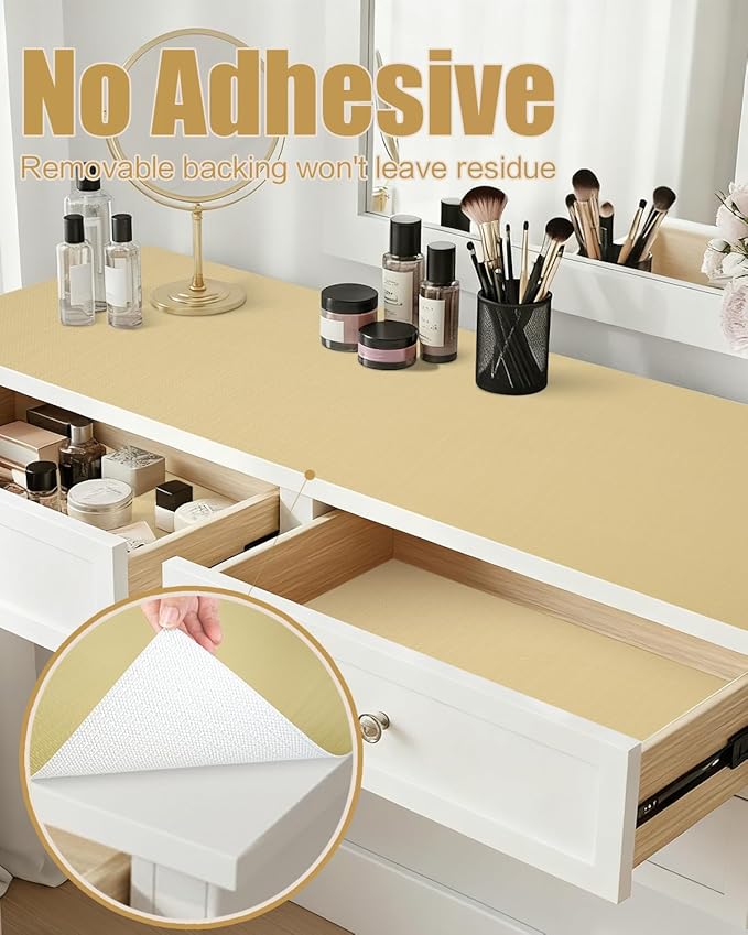 Shelf Liners for Kitchen Cabinets Non-Adhesive, Non-Slip Thickened Shelf Paper Waterproof Washable for Drawer Dresser Pantry Shelve Bathroom Protector Liner - Image 3