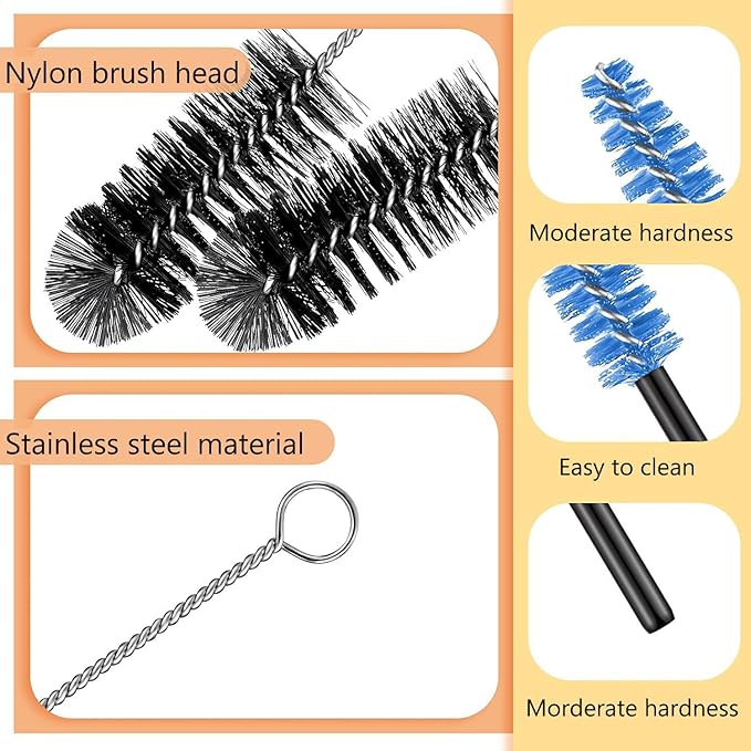 Hummingbird Feeder Cleaning Brush 25 pcs 4 Sizes Mini Nylon Tube Brush Set,Cleaning for Baby Bottles, Tubes, Jars, Bird Feeder - Image 3