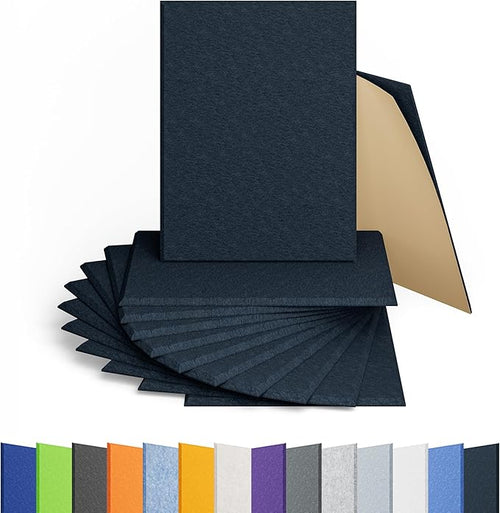 12 Pack Acoustic Panels Self Adhesive Sound Proof Foam, High Density Sound Acoustic Panel, 16X12X0.4 Inch 4:3 Rectangle Panels in Home, Office, Reccording Room, Studio,More(Dark Blue) by Amantech