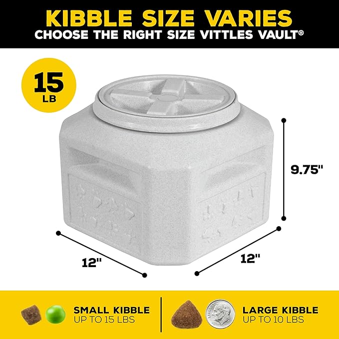Gamma2 Vittles Vault Dog Food Storage Container with Airtight Lid, holds up to 10-15 Pounds of Dry Pet Food, Cat Kibble and Bird Feed, BPA Free, Made in USA - Image 3