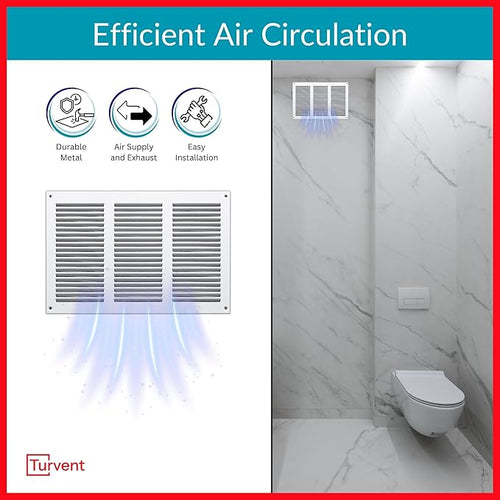 10x6 Vent Cover (Duct Opening) - White HVAC Return Air Grille for Wall and Ceiling - Metal AC Vent Cover with Mesh - Rectangular Ventilation Register - External Dimensions: 11.81" W x 7.87" H - Image 2