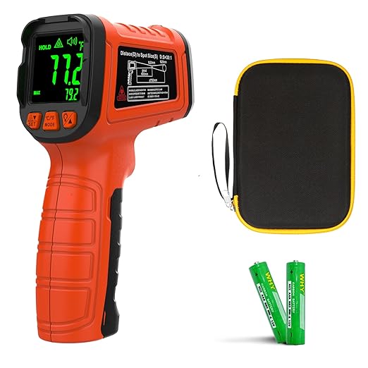 50:1 Infrared Thermometer Temperature Gun, -58°F to 1796°F Digital Laser Temp Gun for Cooking, Pizza Oven, BBQ, Fridge IR Thermometer Gun for HVAC, Engine, and Industrial Use by MOONASCEND