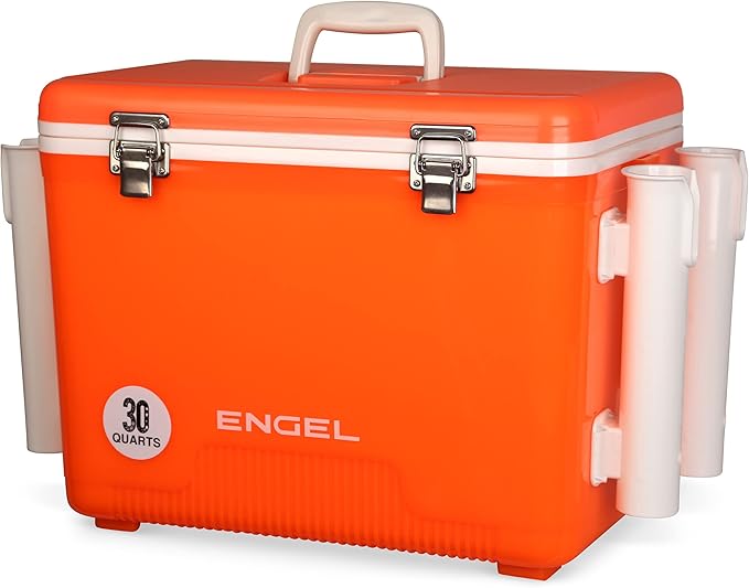 Engel UC30 30qt Leak-Proof, Air Tight, Fishing Drybox Cooler with Built-in Fishing Rod Holders, Also Makes The Perfect Hard Shell Lunchbox for Men and Women in White - Image 2