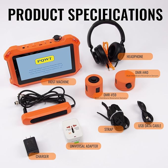 PQWT Underground Water Leak Detectors for Home PQ125A Wall Pipe Water Leakage Detection with Touchscreen Earphone and Carrying Case Multi Sensor Acoustic Pipeline Sound Intensifier - Image 7