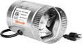 iPower 4 Inch Inline Duct Fan 100 CFM Booster Exhaust Fan with Low Noise for HVAC Ventilation in Attic, Bathroom, Basemen and Kitchen, 5.5' Grounded Power Cord Included, Silver by iPower