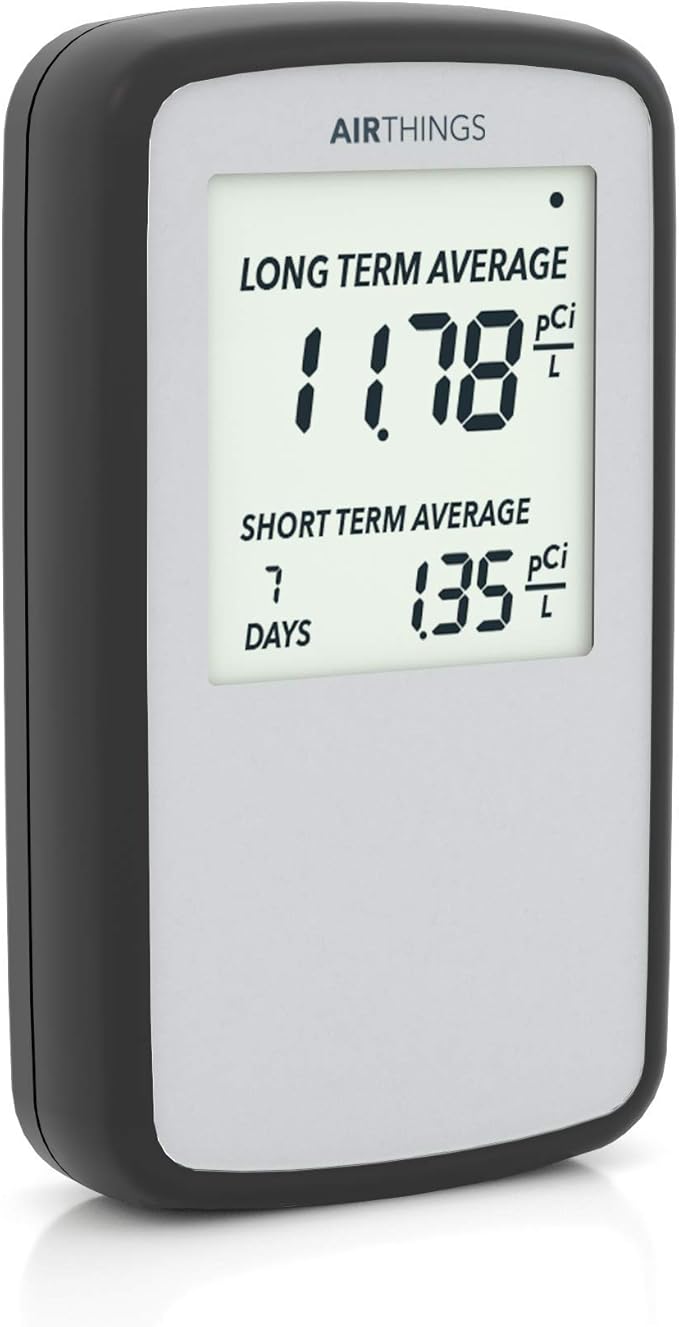 Airthings Corentium Home Radon Detector 223 Portable, Lightweight, Easy-to-Use, (3) AAA Battery Operated, USA Version, pCi/L by Airthings