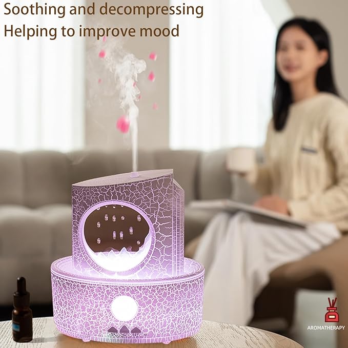 Raindrop Humidifiers for Bedroom,300ML Ultrasonic Small Humidifier, Aromatherapy Essential Oil Vaporizer, Essential Oil Diffuser with Atmosphere Light,Suitable for Bedroom, Hotel,Gym,Yoga Room - Image 3