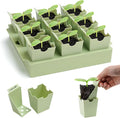 Seed Starter Tray, Dual-Purpose Handles for Transplanting & Labeling, 9 Deep 2.3 in Cells, Extra-Thick Reusable Germination Kit, for Indoor, Outdoor & Greenhouse Use by GreenBazzar