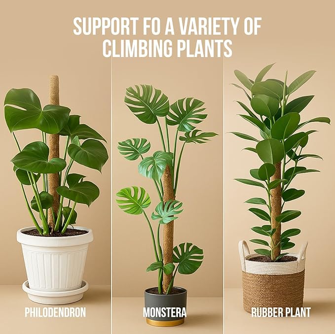 Moss Pole Monstera Plant Support – 48” Bendable Moss Pole Monstera Plant Support, Plant Stakes for Indoor Plants, Tall Plant Sticks Support for Climbing Plants - Image 5