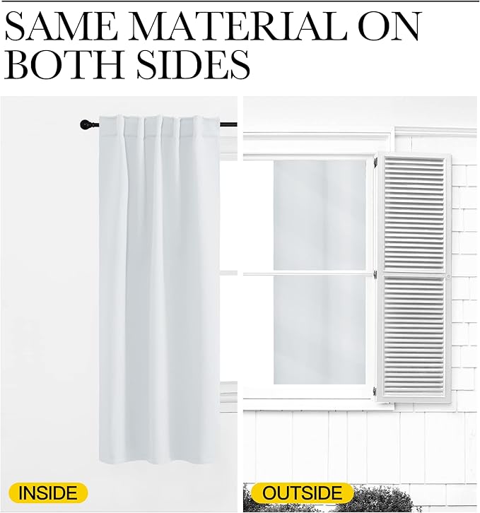 NICETOWN Living Room Curtain Panels - (Cloud Grey Color) W52 x L120, 2 PCs, Back Tab/Rod Pocket Room Darkening Window Treatment Draperies for Patio Sliding Glass Door - Image 6