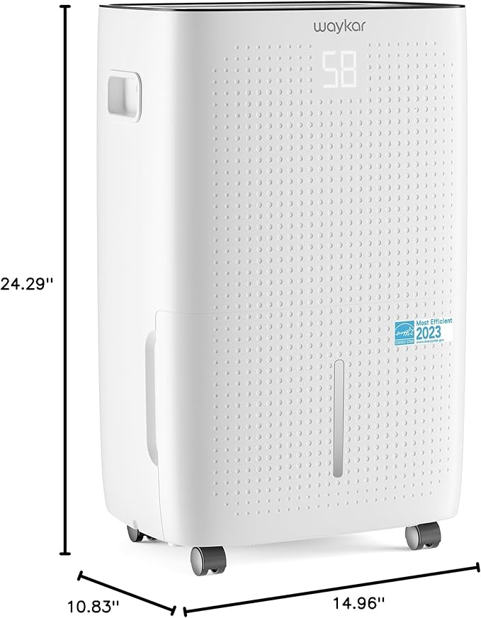Waykar 150 Pints 7,000 Sq. Ft Energy Star Dehumidifier with Drain Hose for Commercial and Industrial Large Rooms, Home, Basements, Storages, Warehouses and Bedrooms - Image 9