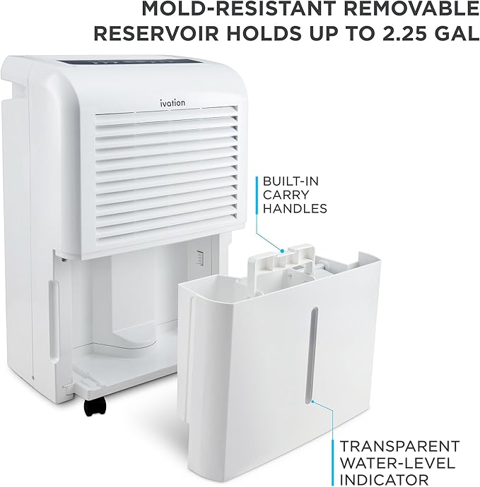 Ivation 4,500 Sq Ft Dehumidifier with Pump, Large Capacity Compressor Includes Programmable Humidity, Hose Connector, Auto Shutoff and Restart and Washable Filter (4,500 Sq Ft W/Pump) - Image 6