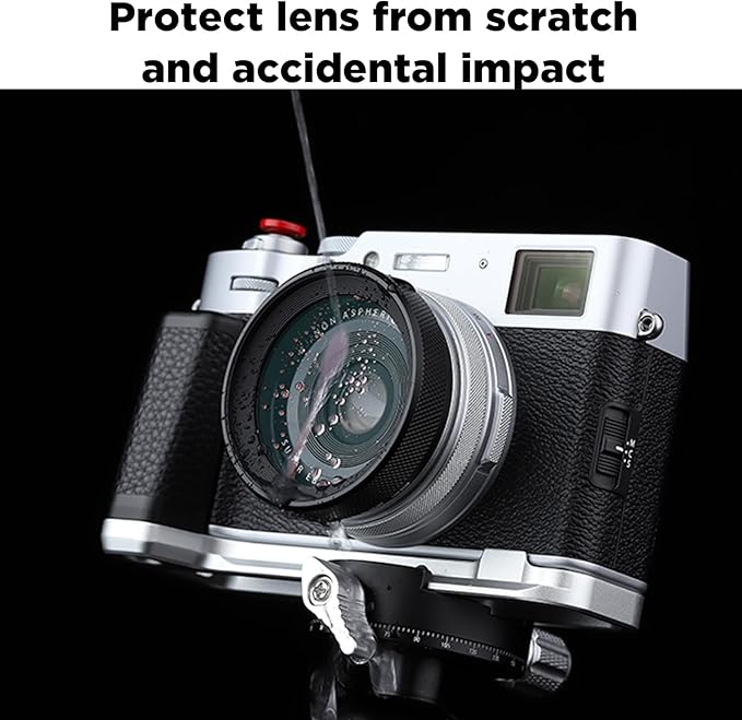 Haoge LUV-X54B Metal Lens Hood with MC UV Protection Multicoated Ultraviolet Lens Filter for Fujifilm X100VI Fuji X100V Camera Black - Image 5