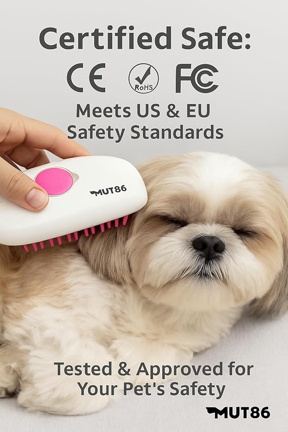 Cat Steam Brush, 3-in-1 Mist Grooming Brush, USB-C Rechargeable Anti-Static Silicone Pet Hair Cleaning Comb for Cats Dogs - Image 9