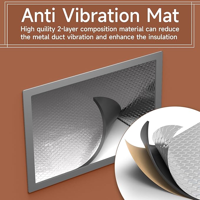 BJADE'S Sound Deadening Kit for Vent,Soundproofing Mats and Vent Covers for Reducing Noise and Dampening Vibration of HVAC Vent & Duct,Including 2 Pcs Sound Deadening Mat and 10"× 14" Vent Covers - Image 4
