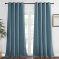 NICETOWN Blackout Room Darkening Window Curtain - Thermal Insulated Solid Grommet Blackout Patio Door Curtain/Drape for Living Room (Smoky Blue, 1 Panel, 52 by 95-inch) by NICETOWN
