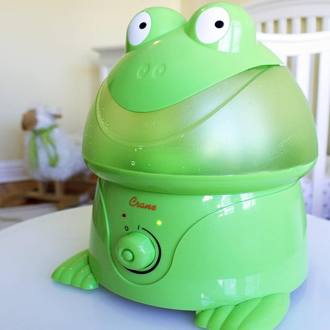 Crane Ultrasonic Cool Mist Animal Humidifier for Kids Bedroom and Nursery, 1 Gallon Easy Clean, Adjustable Settings, Frog Humidifier - Image 2