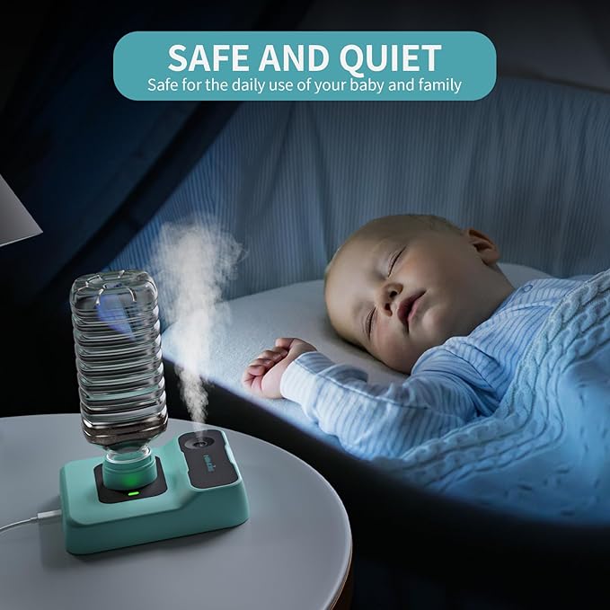 Portable Humidifiers for Travel, Small Mini Humidifier with Auto Shut-Off, Nightlight and Storage Bag for Hotel, Bedroom or Office, Plant Humidifier Indoor, Green - Image 6