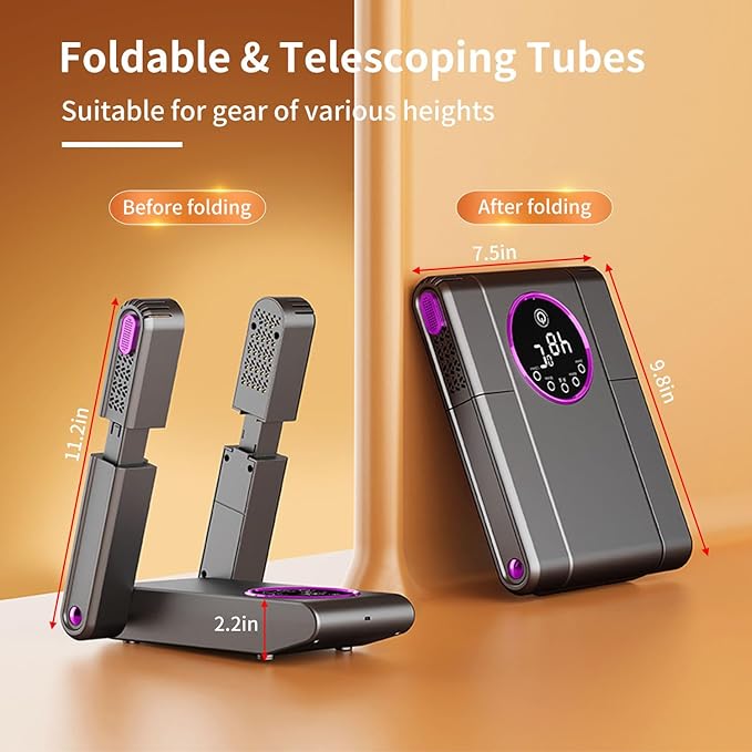Whisper-Quiet Telescopic Boot and Glove Dryer with Timer – The Advanced Solution for Eliminating Dampness and Odor for Fresh, Dry Footwear. - Image 2