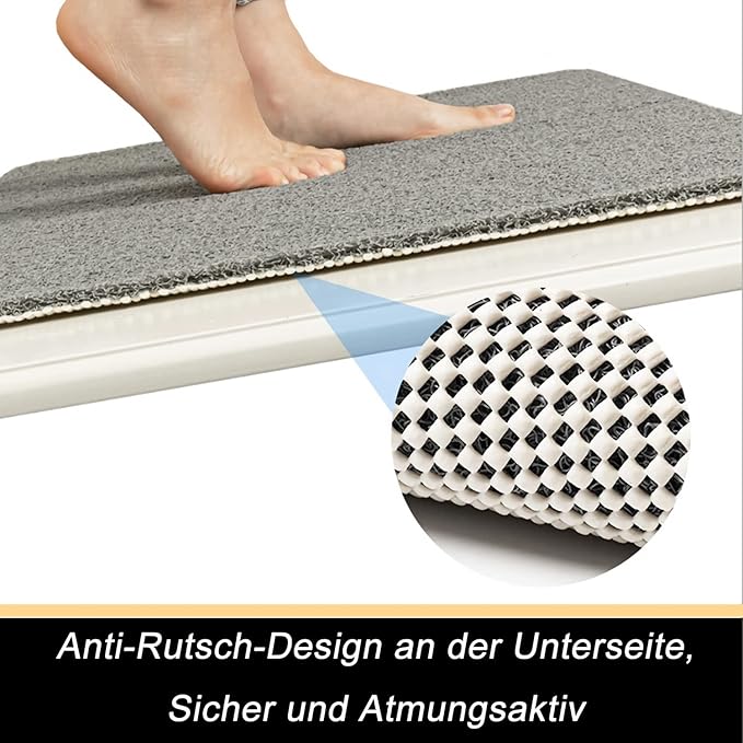 Non-Slip Shower Mat Bathtub Mat with Drain Soft on Feet PVC Loofah Shower for Bathroom Wet Area Quick Drying No Suction Cup Comfort Shower Rugs Bathroom Accessories (32”×32”) - Image 3