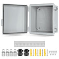 Waterproof Electrical Junction Box, IP67 Plastic Weatherproof Electrical Enclosure with Mounting Plate, Wall Brackets, for WiFi Electronics Project (13"×13"×5") by TOTUFY