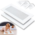 Orzbow Baby Proofing Soft Silicone Vent Cover for Home Wall/Ceiling/Floor Register of Width 5.3" to 5.9", Length 11.3" to 11.9", Child Proof Floor Air Vent Deflector Cover, Easy Install, White, 2 Pack by Orzbow-MakeParentingEasier