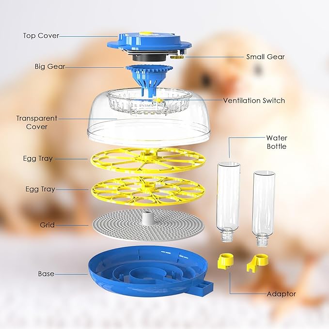 Incubators for Hatching Eggs, 18 Egg Incubator with Automatic Egg Turning and Humidity Control, Detachable Egg Incubator for Hatching Eggs, Chicken, Pigeon, Ducks, Quail, Goose, Parrot Incubator Farm - Image 2