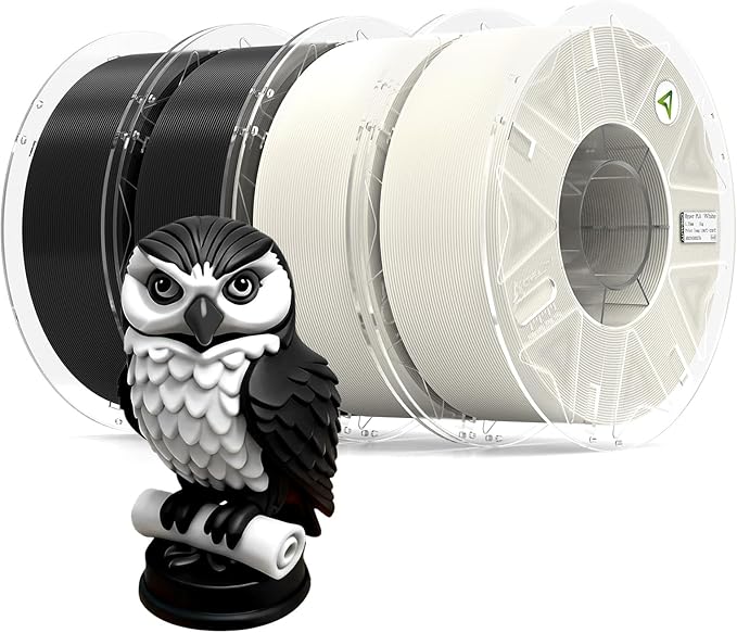 Official Creality Hyper PLA RFID Filament 1.75mm 4KG for K2 Plus Combo, High Speed 30-600mm/s 3D Printer Filament,4Pack(8.8lbs)/Spool Hyper PLA RFID Support CFS,Most 3D Printer,Black&Black&White&White by Creality