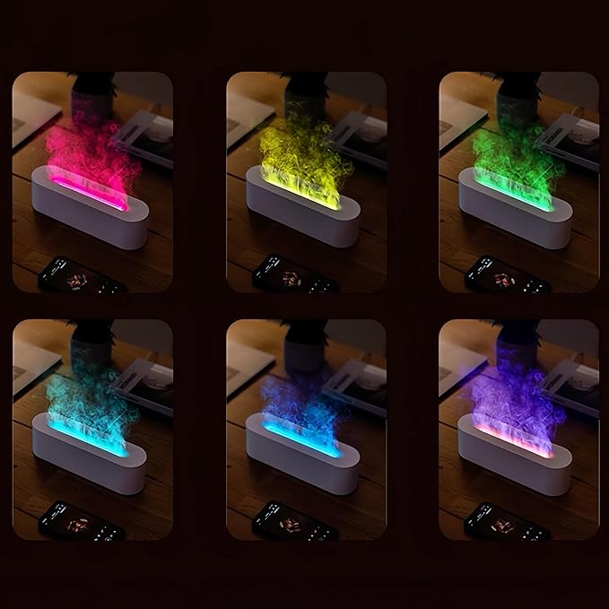 Essential Oil Diffuser, Fireplace Fire Flame Aromatherapy Diffuser, 150ml Ultrasonic Cool Mist Humidifier, Scent Aroma Diffuser with 7 Colors Light, Timer & Auto-Off for Home, Room (White) - Image 5