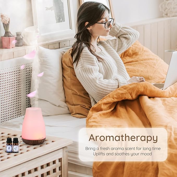 Aromatherapy Essential Oil Diffuser for Room: Air Humidifier Aroma Scent Cool Mist Diffusers Colorful Light Cute Mini Small Waterless Auto Off Ultrasonic for Home Bedroom - Image 3