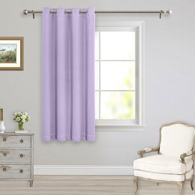 MYSKY HOME Lilac Blackout Curtains for Living Room, 63 Inch Long Grommet Room Darkening Curtain for Bedroom, Amazing Triple Weave Thermal Insulated Curtain, 1 Curtain Panel, 52 x 63 Inch, Lilac - Image 7