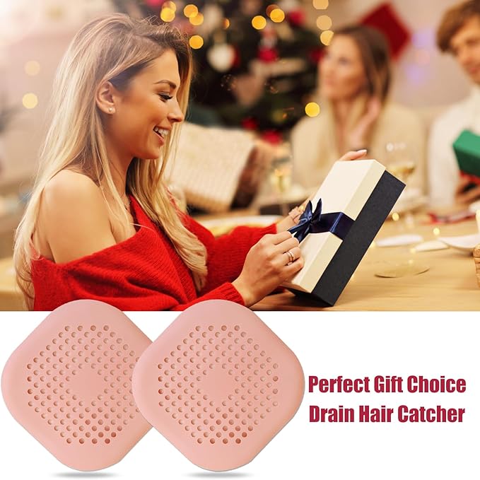 Hair Drain Catcher,Square Drain Cover for Shower Silicone Hair Stopper with Suction Cup,Easy to Install Suit for Bathroom,Bathtub,Kitchen 2 Pack (Pink) - Image 7