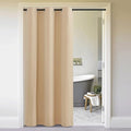 NICETOWN Sound Barrier Door Curtain, Laundry Room Divider for Office, Vintage and Sliding Room, Room Dividers Ideas for Loft, Dorm, Hotel, Living Room (Biscotti Beige, 1 Pack, 8ft Tall x 5ft Wide) by NICETOWN