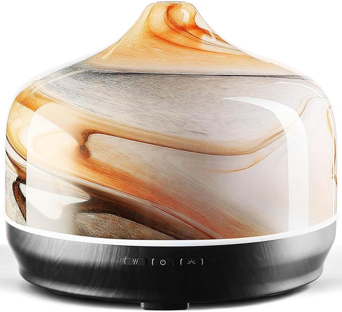 Porseme 500ml Glass Essential Oil Diffuser Aromatherapy Ultrasonic Cool Mist Humidifier 15-21 Running Hours Waterless Auto-Off Air Diffusers for Sleeping Yoga Office Working Spa and Rest (Jupiter) by Porseme