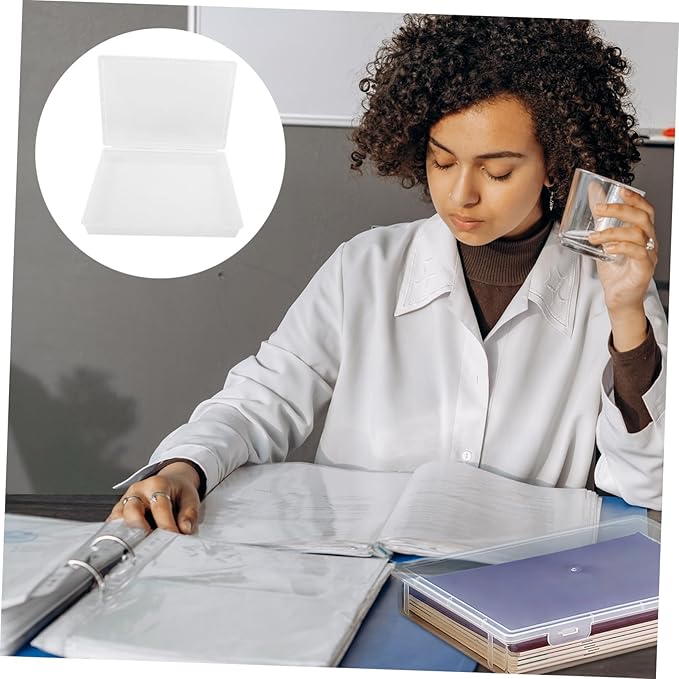 jojofuny Document Organizer Box Transparent Storage Case for Photos Certificates Documents Lightweight Portable File Holder for Desk Travel Keeps Files Dry Tidy - Image 9