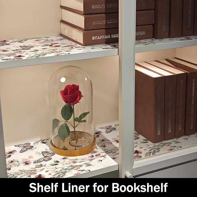 Floral Shelf Liners 16IN x 10FT Non Adhesive and Strong Non-Slip Shelf and Drawer Liners for Kitchen Cabinet Wire Fridge, Waterproof Shelf Drawer Liner,Easy to Clean - Image 7