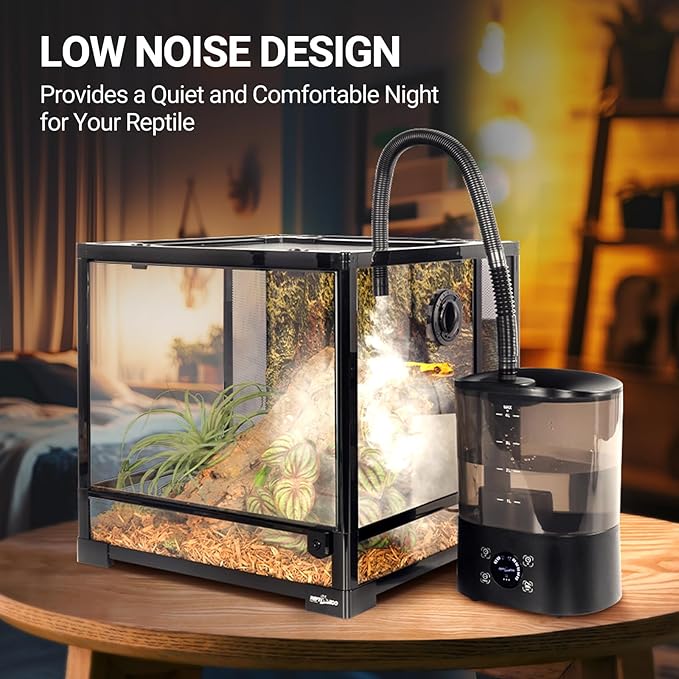 REPTI ZOO 4L Reptile Fogger Mister, Reptile Humidifier with Integrated Water Tank Design for Reduced Leaking, Ultra Quiet Terrariums Digital Tank Timing Humidifier, Intermittent Humidification Fogger - Image 3