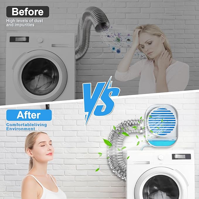 4-in-1 Indoor Dryer Vent with Dehumidifier for Protect Furniture, Dryer Vent Kit for Electric Dryers, Stainless Steel Screen Filter, Lint Trap,Polyester Filter and Visual Water Tank - Image 4