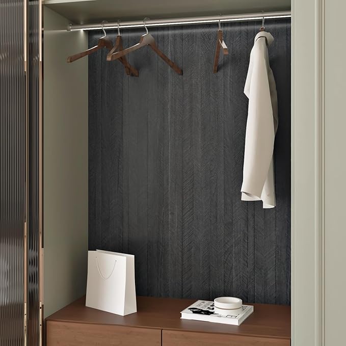 WESTICK Black Wood Countertop Contact Paper Self Adhesive Kitchen Wood Contact Paper for Countertops Waterproof Wooden Wallpaper Peel and Stick Wooded Vinyl Wrap for Cabinet Furniture Table 15.8"x196" - Image 8