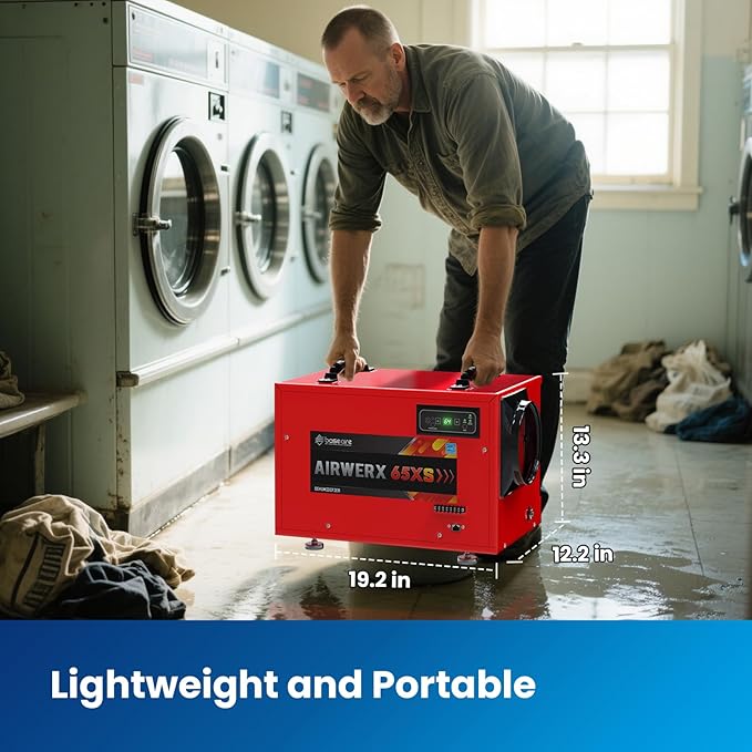 BaseAire 120 Pints Crawl Space Dehumidifiers with Pump Drain Hose, Energy Star Dehumidifier for Commercial, Basement, Kitchen, Industry Up to 1,300 sq. ft., Large Capacity, Compact, Auto Defrost - Image 6
