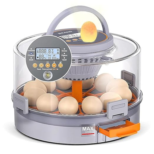 12 Egg Incubators for Hatching Eggs with Automatic Egg Turning & Humidity Control Intelligent Temp Eggs Candler for Chicken Quail Duck etc. Eggs, Suit for Beginner Backyard Hobbyist Students Education by Yogamat