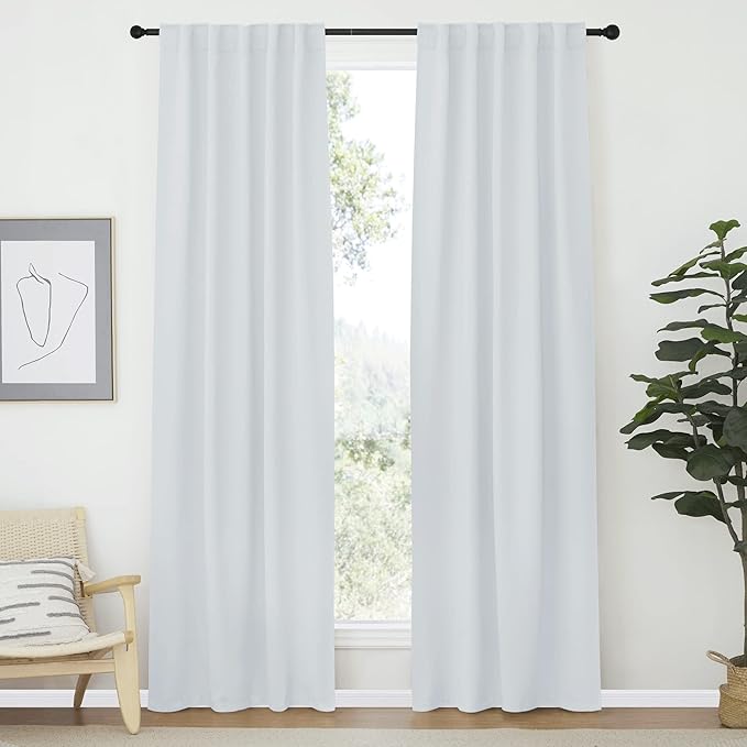 NICETOWN Living Room Darkening Curtains - (Cloud Grey Color) W42 x L84, Set of 2, Home Decor Room Darkening Thermal Insulated Drapery Panels for Office/School/Hospital Window by NICETOWN