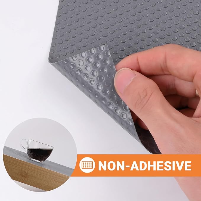 FLPMIX Cabinet Shelf Liner 20" Wide: Waterproof Kitchen Under Sink Mat - Easy to Cut & Clean Large Cupboard Drawer Liners for Closet Bathroom Pantry Shelves Dark Grey 20 X 300 Inch - Image 6