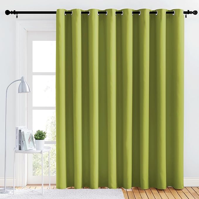 NICETOWN Bedroom Blackout Curtain Panel - (120 inches by 102 inch, Fresh Green, 1 PC) Energy Saving Thermal Insulated Grommet Blackout Drapery for Patio, Room Divider Curtain by NICETOWN