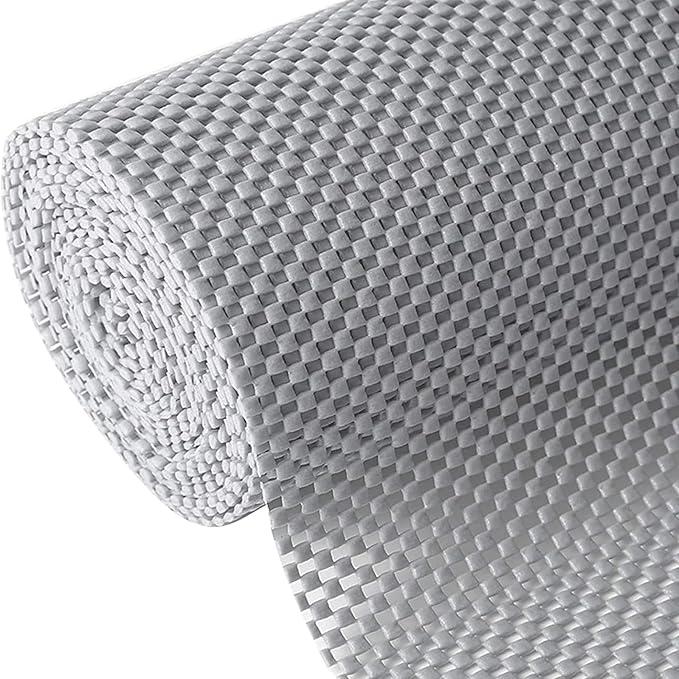 Shelf Liner, Non-Adhesive Roll Drawer Liners 12 Inches x 20 Feet, Non Slip Grip Durable Strong Clean, Shelving Liner for Kitchen cabinets,Storage, Desks, Kitchenware, Tableware, Light Gray by Iwtmm