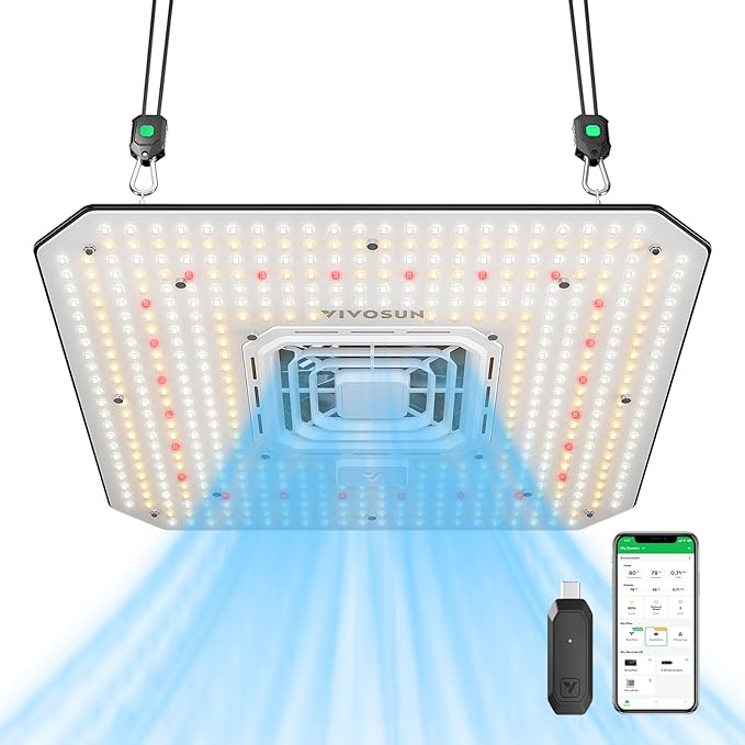 VIVOSUN AeroLight A150SE, LED Grow Light 150W with Integrated Circulation Fan & GrowHub Controller E25, Compatible with App and E42A, 2x4/3x3 Coverage, Establish an Intelligent Grow Environment by VIVOSUN